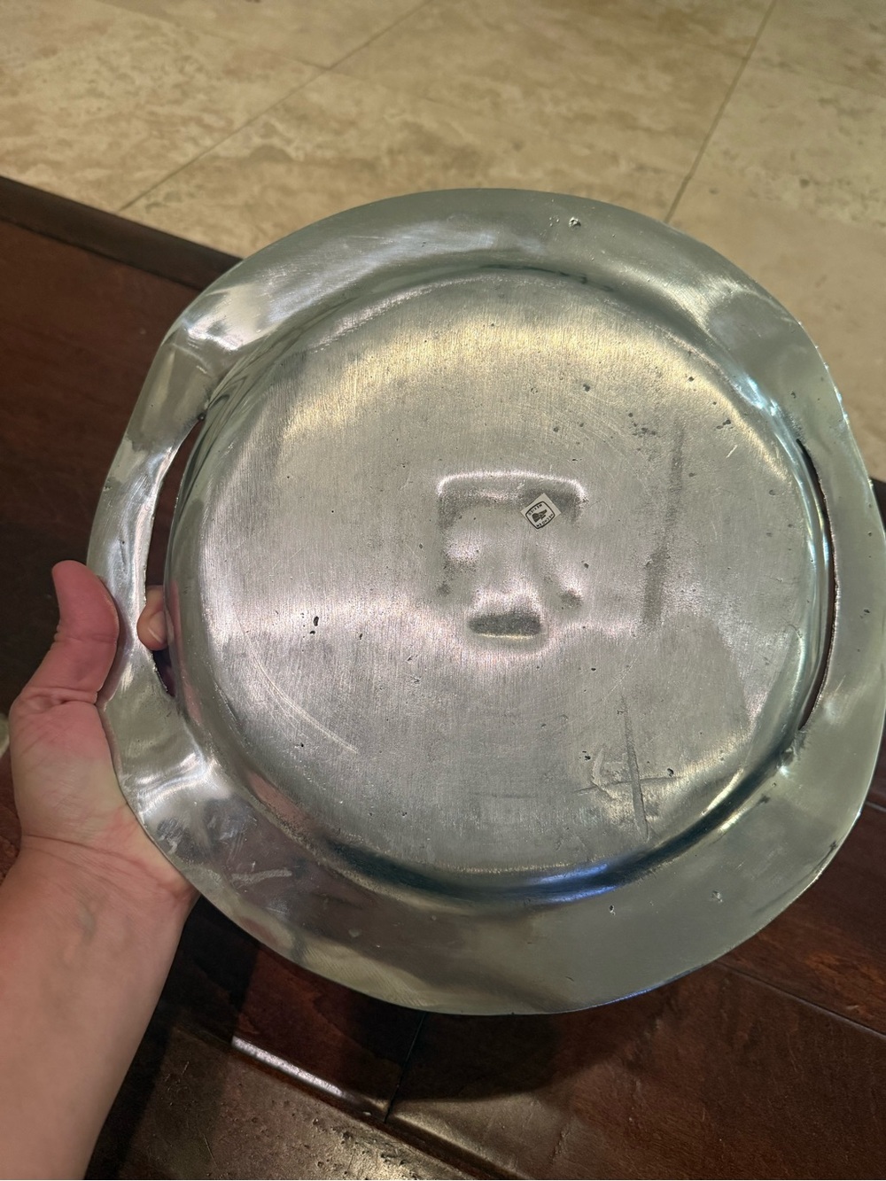 Monogrammed Metal Texas A&M Serving Tray with Double Handles - Silver Pewter - Picture 5 of 5